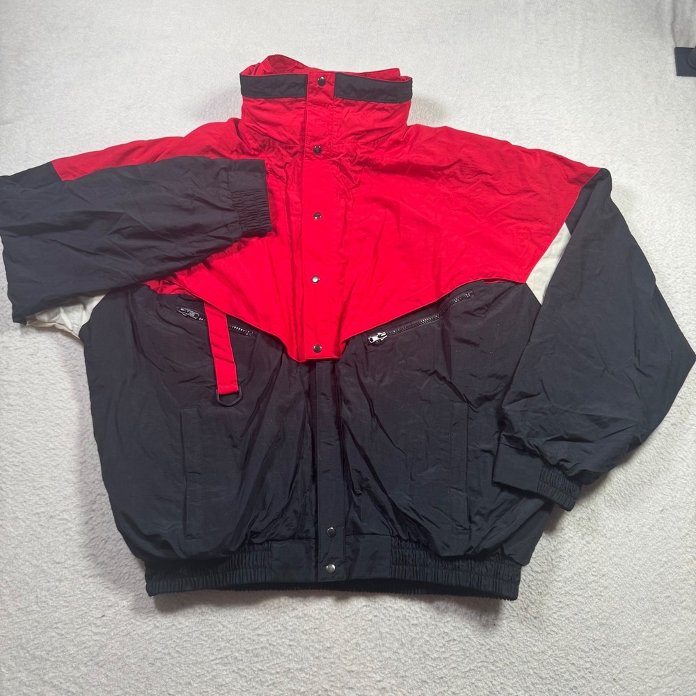 Winston Racing Windbreaker Jacket Mens Large Red Black Vintage 90s Excellent